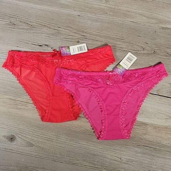 Hers by Herman Lace Trimmed Panties 2Pc Sz L - Picture 1 of 7
